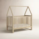 Furnishiaa 5-in-1 Convertible Canopy Baby Crib | Solid Sheesham Wood | Adjustable Height Nursery Crib