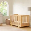Furnishiaa 8-in-1 Convertible All-Stages Baby Crib | Bassinet to Junior Bed | Solid Sheesham Wood