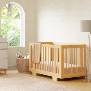 Furnishiaa 8-in-1 Convertible All-Stages Baby Crib | Bassinet to Junior Bed | Solid Sheesham Wood