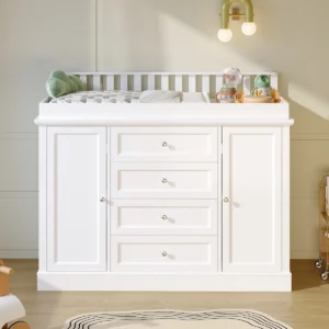 Furnishiaa Multi-Storage Changing Table Dresser – 2 Cabinets & 4 Drawers