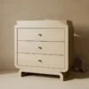 Furnishiaa 3-Drawer Wooden Baby Dresser with Changing Table Topper