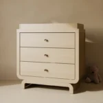 Furnishiaa 3-Drawer Wooden Baby Dresser with Changing Table Topper