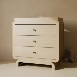 Furnishiaa 3-Drawer Wooden Baby Dresser with Changing Table Topper