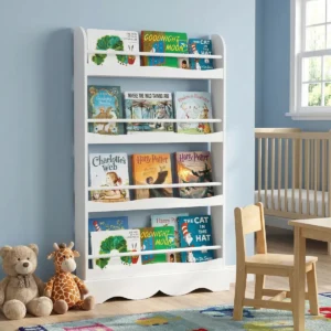 Wall-Mounted Book Display with Reading Nook