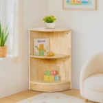 Solid Rubberwood Corner Cabinet – Compact Storage Unit