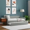Upholstered Daybed with Trundle – Modern Twin Sofa Bed