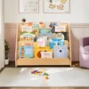 Wood Kids Bookshelf – 4-Tier Front-Facing Book Display