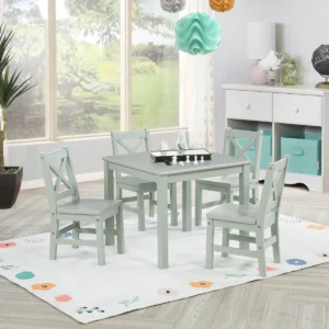 Kids 5-Piece Solid Wood Play & Activity Table and Chair Set