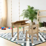 Wooden Kids Activity Table Set with Flip Top & Storage