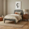 Modern Twin Platform Bed with Spindle Headboard