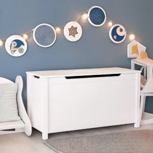 Toy Box with Safety Hinged Lid – Storage Chest & Kids Bench