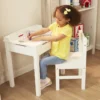 Kids Table & Chair Set with Lift-Top Desk – Solid Wood Study Set