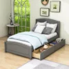 Twin Platform Bed with Storage Drawers & Headboard