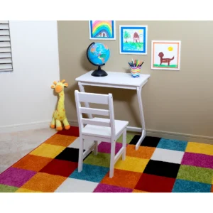 Kids Rectangular Table & Chair Set – Solid Wood Study & Activity Set