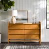 Wide 6-Drawer Dresser with Mirror – Modern Storage Unit