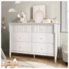 6 Drawer White Dresser with Storage for Nursery & Bedroom