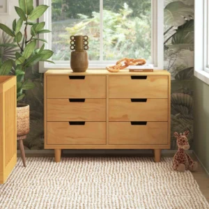 6 Drawer Double Dresser – Wooden Nursery & Bedroom Storage Chest