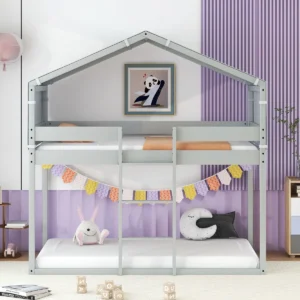 Kids Twin Over Twin Bunk Bed